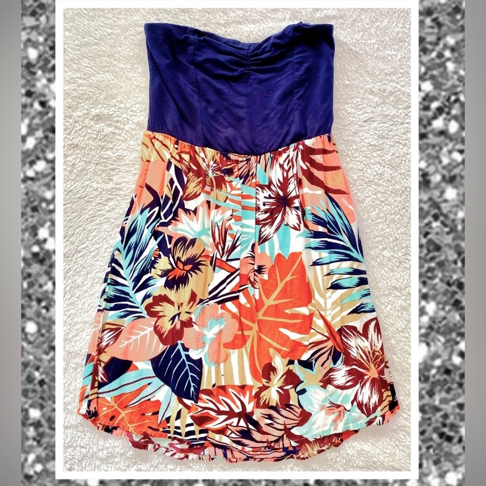 Floral Strapless Dress by Roxy